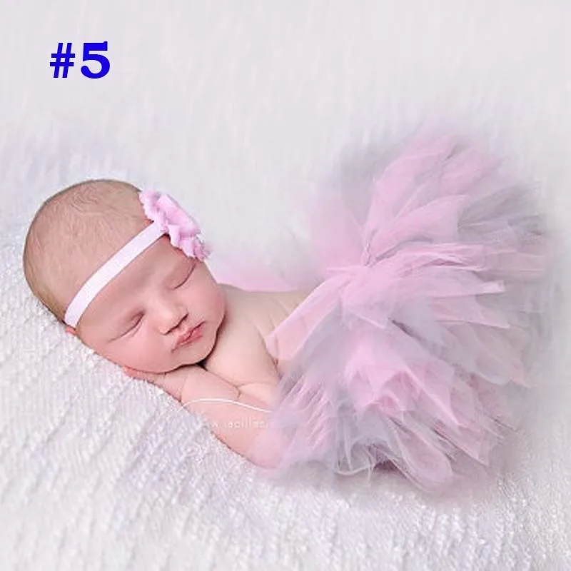Новинка, 9 цветов, юбка-пачка для новорожденных, с цветком, повязка на голову, потрясающая, для новорожденных, для фотосессии, многоцветная юбка-пачка для девочек - Цвет: color 5