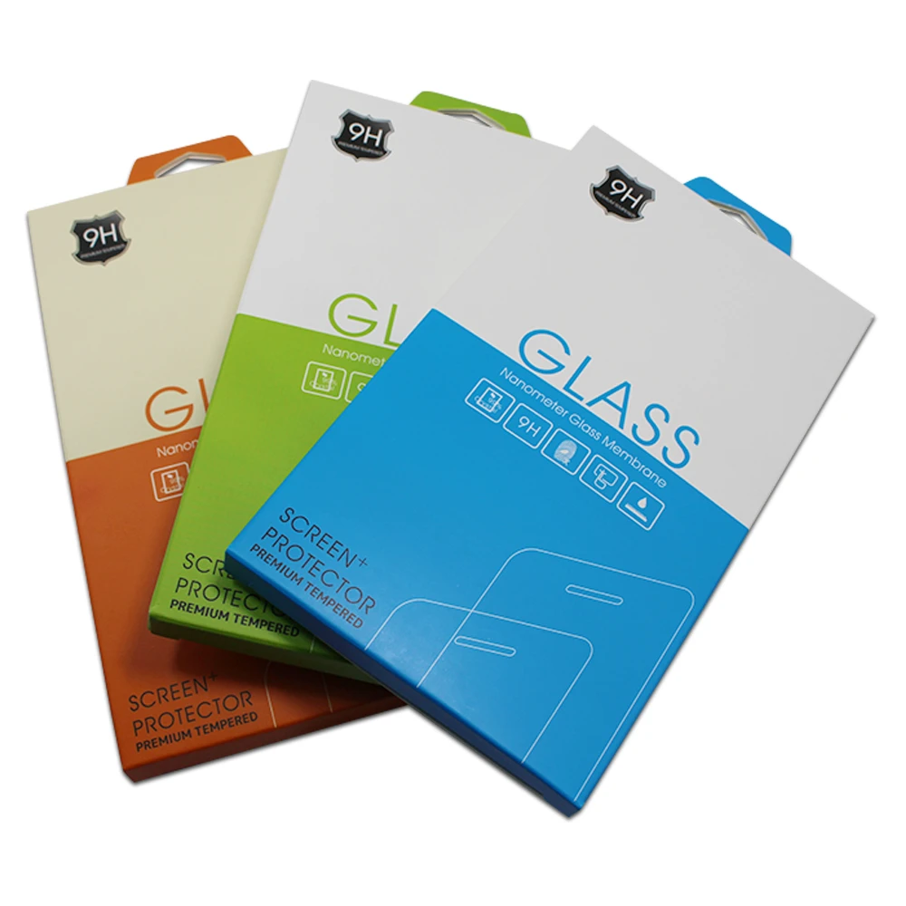 

25pcs/lot 9.5x16.5x1cm Paperboard Box Set with Paper Tray Packaging for Mobile Phone Steel Film Cell Screen Protector 3 Colors