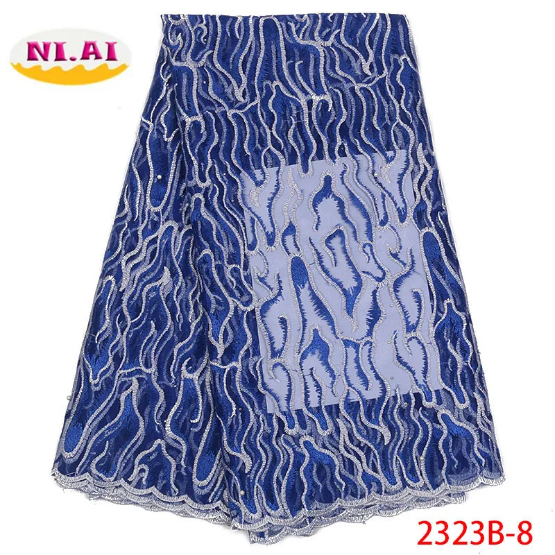 

New Style French Net Lace Fabric African Tulle Mesh Lace Fabric 2018 High Quality Nigerian Lace Fabric For Party Dress XY2323B-8
