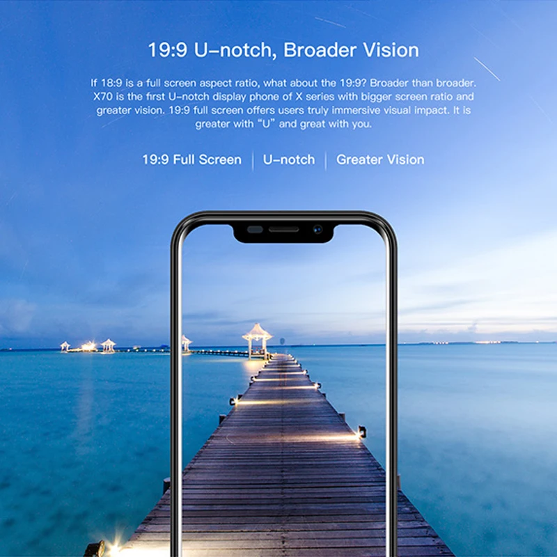 DOOGEE X70 3G Smartphone 5.5 Inch Notch Android 8.1 Face ID Fingerprint 4000mAh 2GB+16GB Mobile Phone 8MP Dual Camera Cellphone