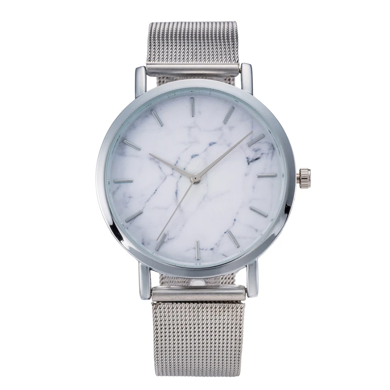 

Creative Marble Women Watches 2017 Top Luxury Brand Mesh Steel Quartz Watch Women Fashion Slim Clock Relogio Feminino