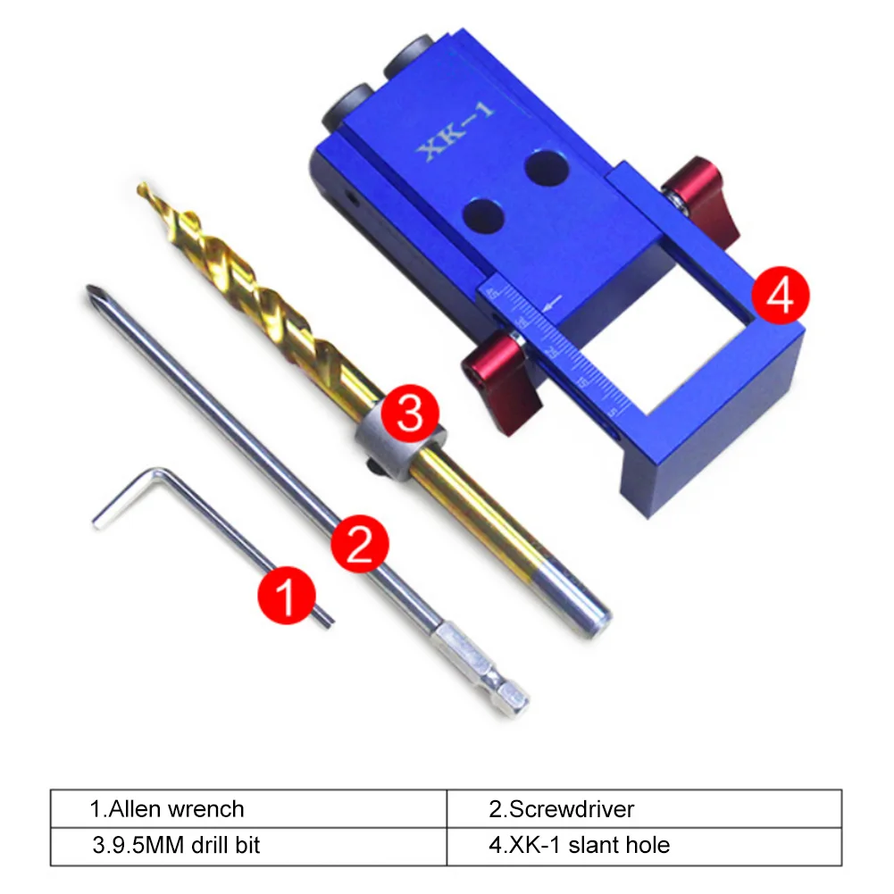 

Pocket Hole Jig Step Drill Bit Set Dowel Drilling Guide Slant Hole Jig Woodworking Locator Tools QJS Shop