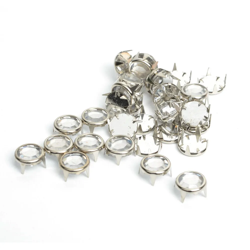 200 шт 6 мм кристалл круглые заклепки заклепка-гвоздик Спайк сумка в стиле панк кожаные авторские браслеты Сумка заклепки, пошива одежды