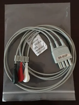 

5pcs/lot Compatibe New Accessories Nihon Kohden Multi-link 3 leads ECG cable Snap leadwires BR-903P AHA/IEC with CE approved