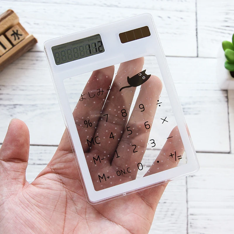 

1 Piece Handheld Transparent Scientific Calculator Cute Pocket Calculator Solar Calculators Scientific for School Meeting