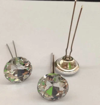 

(5000PCS/LOT) 22MM Diamond Flat Top Crystal Buttons With Prongs