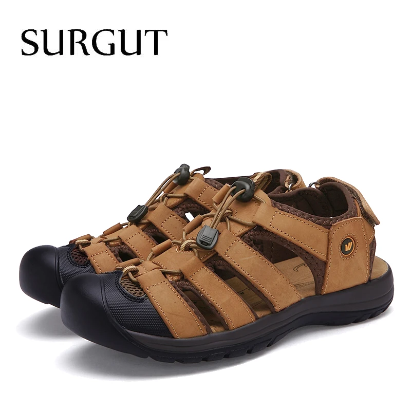 SURGUT Brand Men's Sneakers Classic Men Soft Sandals Men Flat Summer Shoes Leather Breathable Sandals Men Slippers Flip Flops SURGUT Brand Men's Sneakers Classic Men Soft Sandals Men Flat Summer Shoes Leather Breathable Sandals Men Slippers Flip Flops
