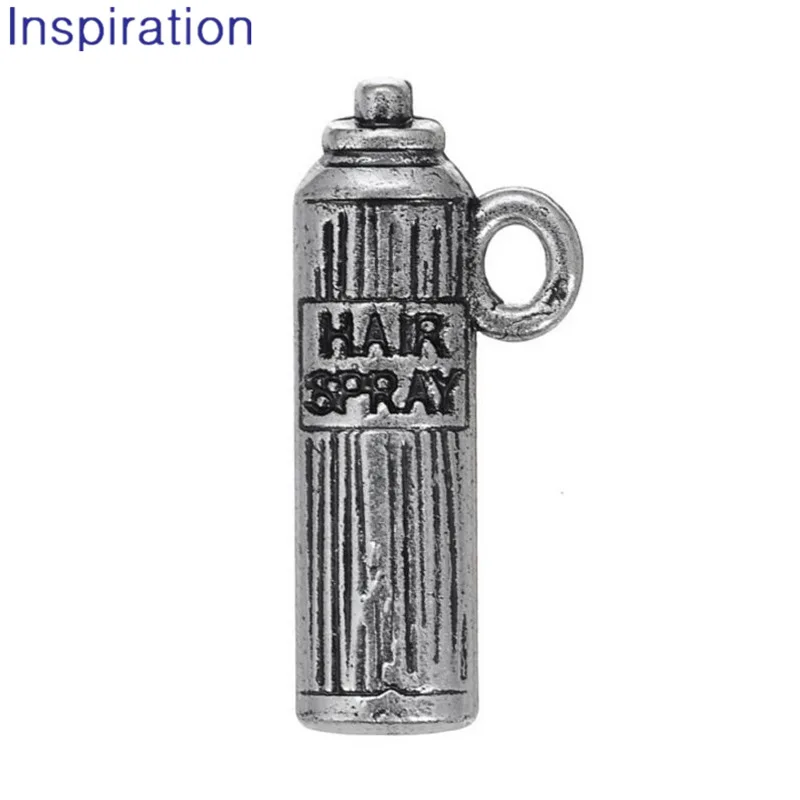 

Barber Jewelry HAIR SPRAY Charm Silver Color Alloy Bottle Dangle Charms For Hairdresser Fit Wristband & Bracelet