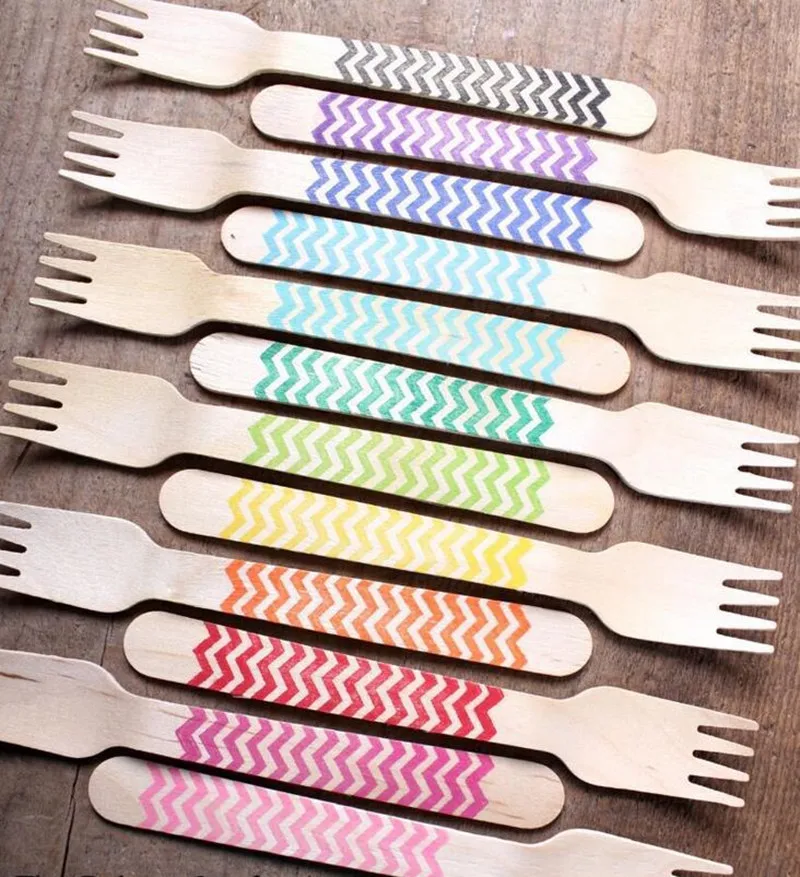 Wooden Disposable Forks Disposable Utensils,Ice Cream Kids Birthday