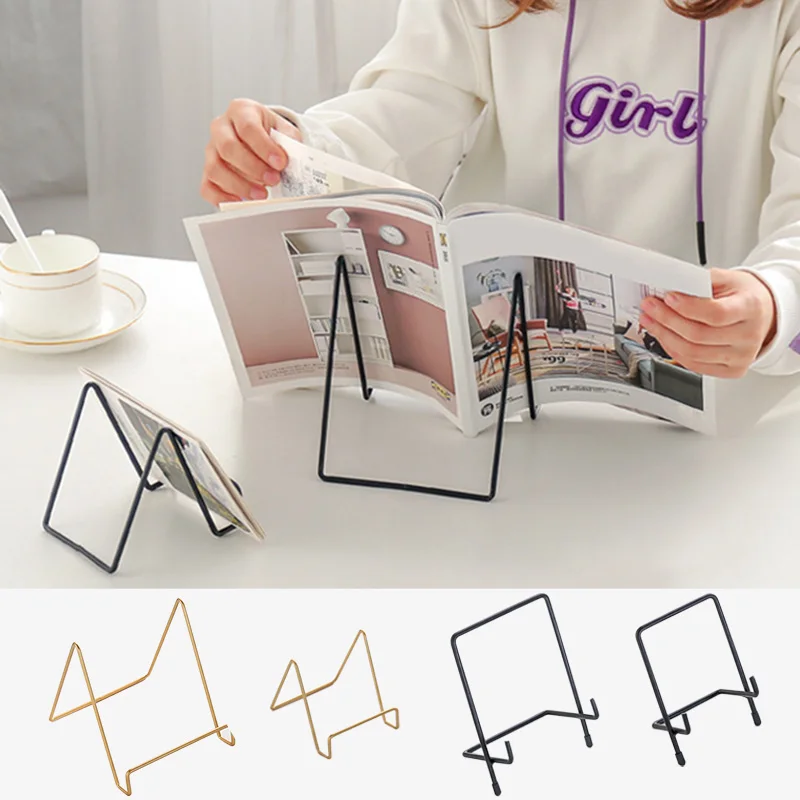 

Multifunctional Iron Pad Bracket Geometrical Mobile Tablet Book Magazine Home Office Shelf @LS MA29