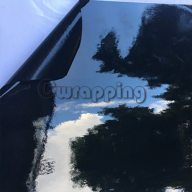  50cmx1.52m/2m/3m/5m High Quality Black Glossy Vinyl Film Piano Black Gloss Wrap Adhesive Air Bubble