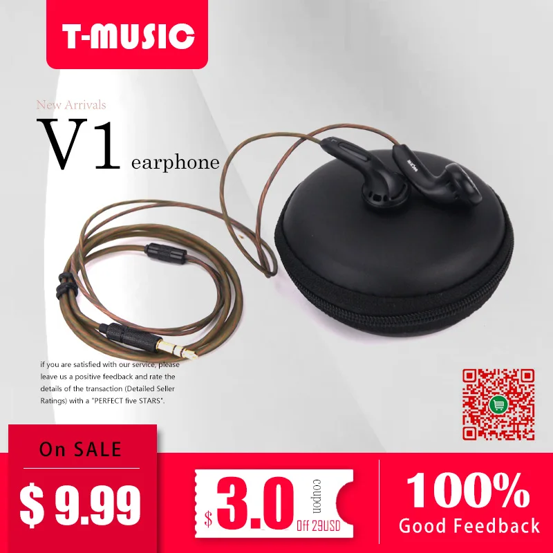 Hi Fi T Music V1 наушники вкладыши с плоской головкой басами вкладыши/гарнитура