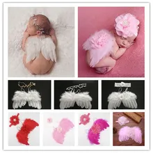 Перьевые Крылья ангела для новорожденных; реквизит для фотосессии; Детские крылья+ повязки на голову; подарок для девочек и мальчиков; шапка для фотосессии; наряды