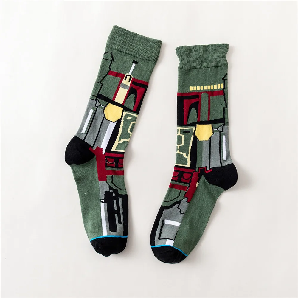 Забавные носки для мужчин и женщин, хлопковые Повседневные носки в стиле Харадзюку, серия «Звездные войны», женские уличные Носки для скейтбординга в стиле хип-хоп, весенне-осенние носки - Цвет: 9