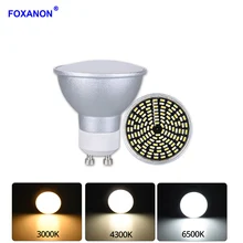 Foxanon LED прожектор GU10 7 Вт светодиодный лампы 128 светодиодный s AC 110 Bombillas светодиодный 3 цвета 3000 K 4300 K 6500 K холодный белый домашние декоративные светильники