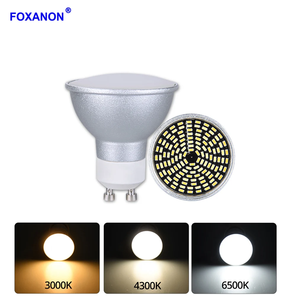 

Foxanon Led Spotlight GU10 7W LED Bulb Lamp 128leds AC 110V Bombillas LED 3colors 3000K 4300K 6500K Cool White Home Decor Lights