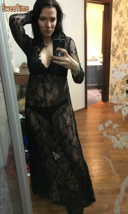 

2016 Lace Deep V-neck Transperant White/Black Maternity Long Dress Pregnant Photography Props Fancy Pregnancy Summer Beach Dress