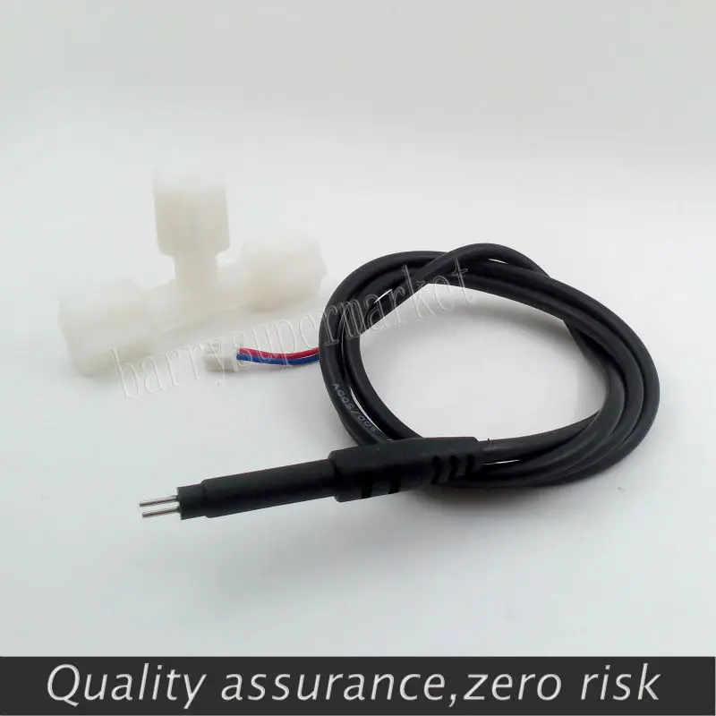 

2PCS Flow sensor Water quality testing probe TDS conductivity tester RO water purifier dedicated+Tripartite-joints G1/4 0.8MPA