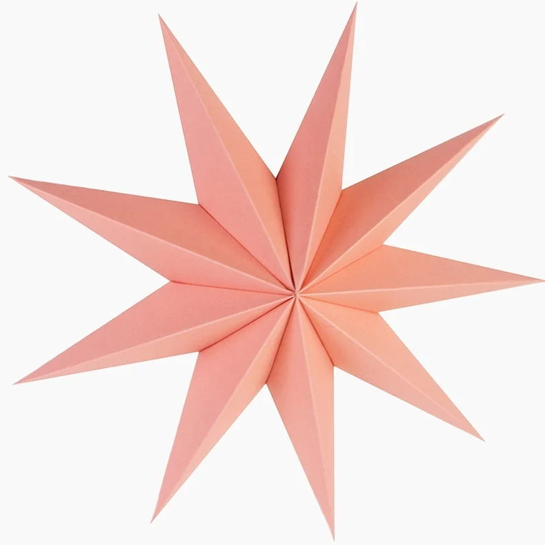 1 шт. 30 см винтажная 9 углов бумажная звезда 3D Висячие бумажные фонарики в виде звезд для рождества, свадьбы, душа, украшения для дома, поделки - Цвет: pink