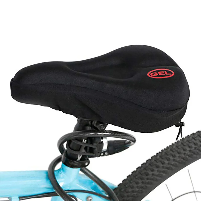 

New Wider Bicycle Silicone Cushion Soft Pad Bike Silica Gel Seat Saddle Cover Black