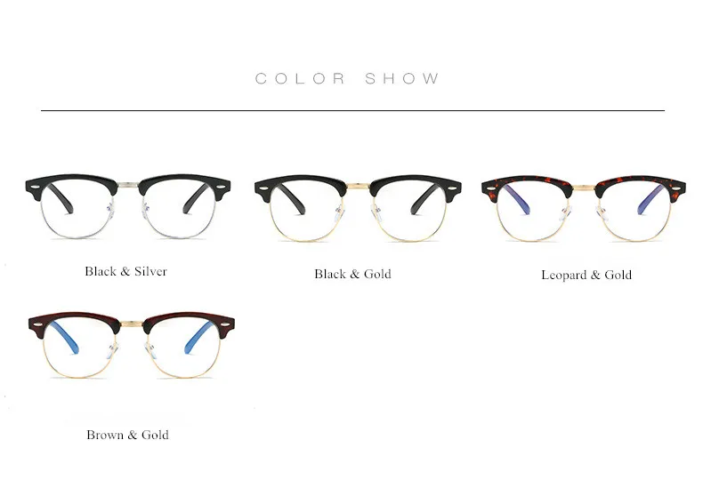 VWKTUUN Computer Glasses Frame Blue Film Goggles Half Frame Plain Glasses Optical Frame Eyeglasses Square Eyeglasses Frames