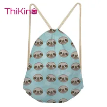 Thikin Cute Sloth Casual Sack Drawstring Bag for girls Women Travel Backpack Toddler Softback Lady Beach Mochila DrawString Bag