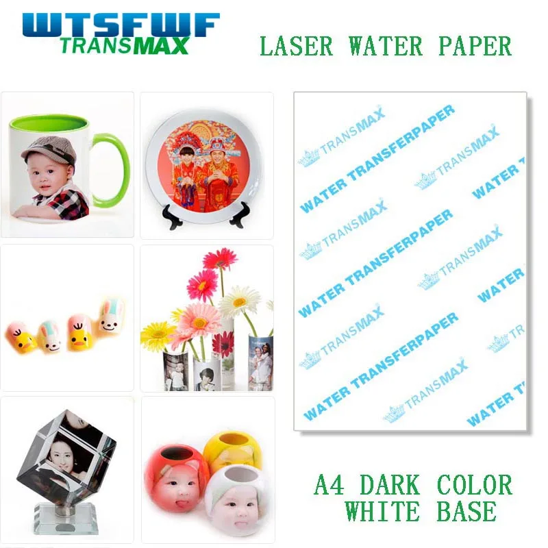 Wtsfwf лазерный или струйный водной горкой этикета бумаги гидрографика бумаги 20 листов четкие и 20 листов A4