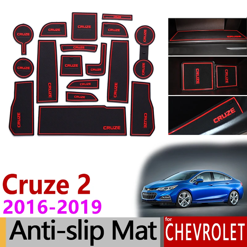 Противоскользящие резиновые ворота Слот коврики чашки коврик для Chevrolet Cruze 2 mk2 Chevy Sedan Hatch 17p аксессуары наклейки