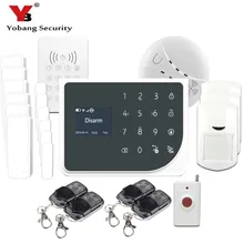 YoBang Security 433MHZ WIFI GSM Alarm System Touch Screen IOS Android APP Home Burglar Alarm System Smoke Fire Sensor Detector.