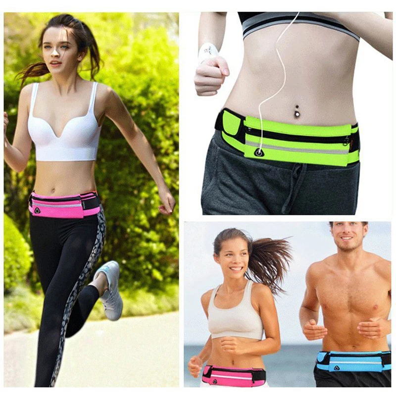 

Running Waist Bag Sport Packs For Music With Headset Hole-Fits Smartphones Sports Water Bags Fitness Belt Chest Pouch Sport Bag