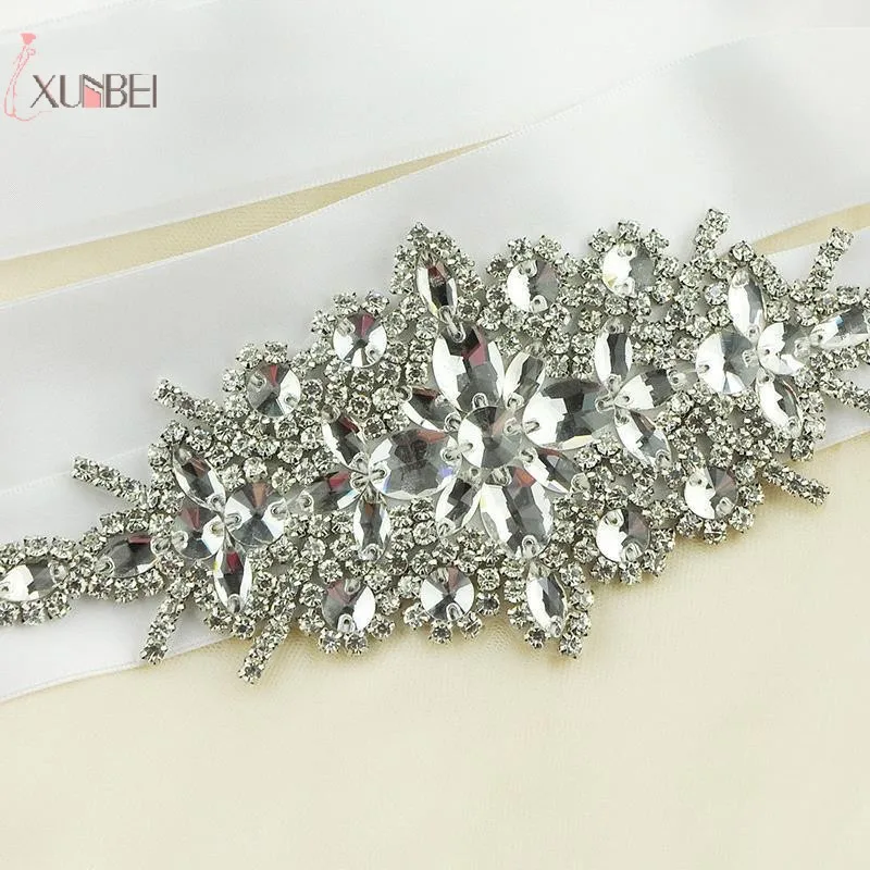 

Gold Silver Crystal Rhinestone Bridal Wedding Belt Sash With Satin Ribbon Wedding Accessories New