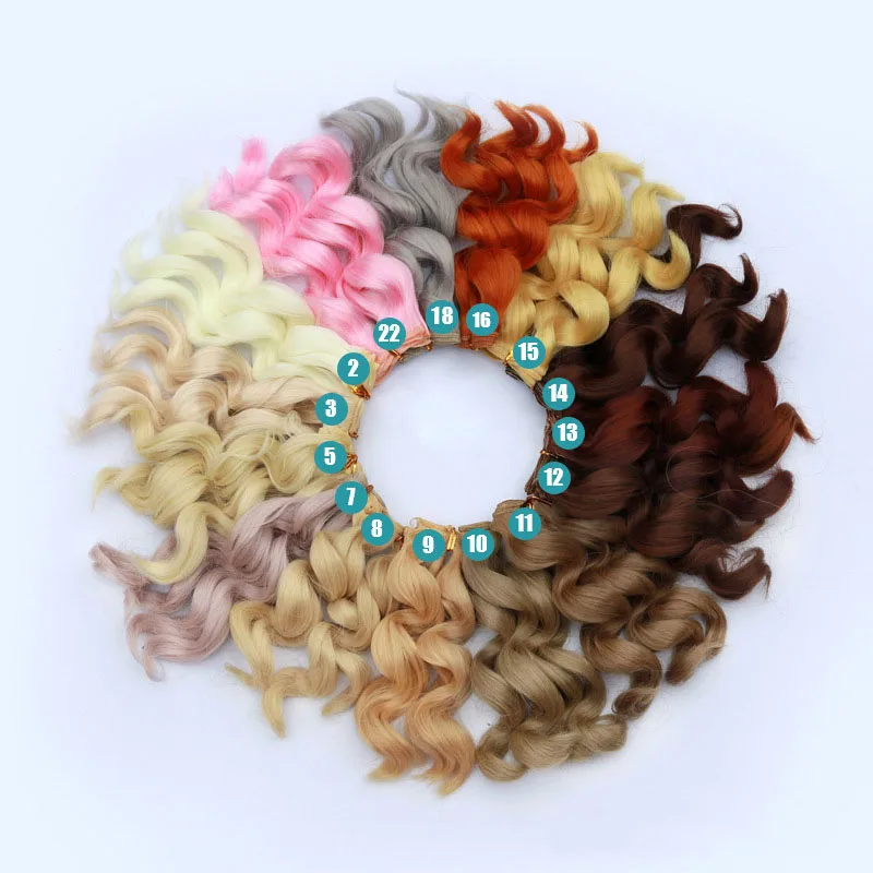 

8PCS/LOT New Curly Doll Hair Wig DIY 15CM Synthetic Fiber BJD Hair For Wig