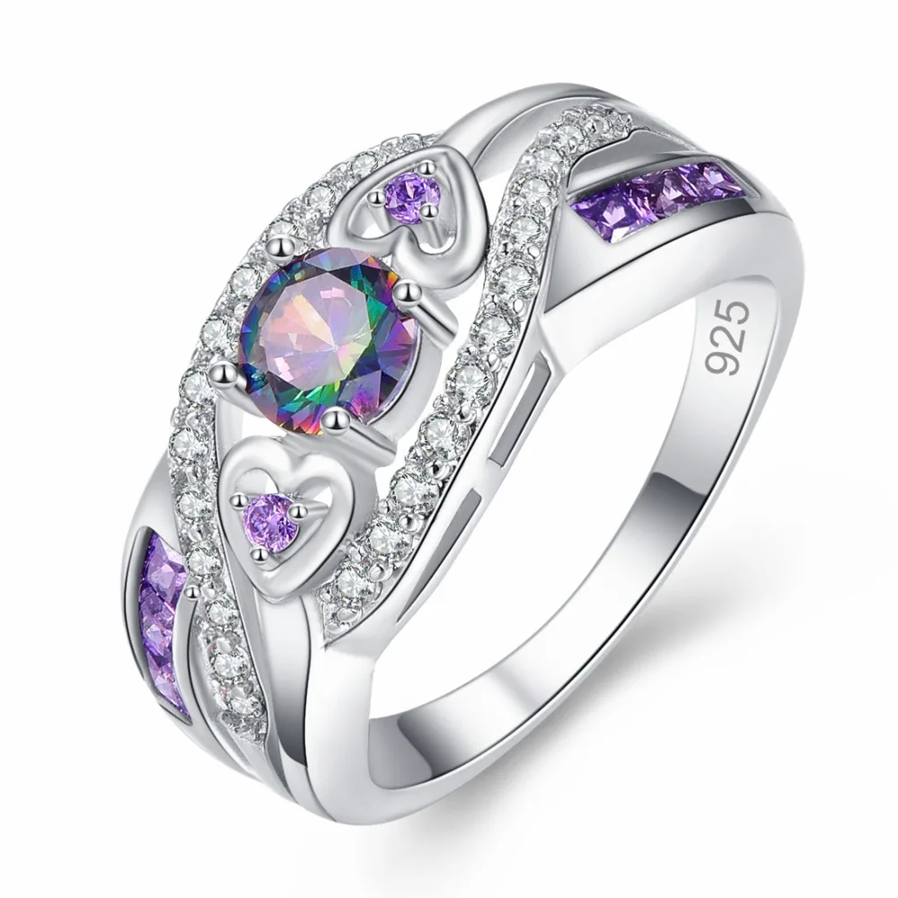 

Romantic Fashion Rings Elegant Temperament Jewelry Womens Girls White Silver Filled Wedding Engagement Rings Accessories Gift