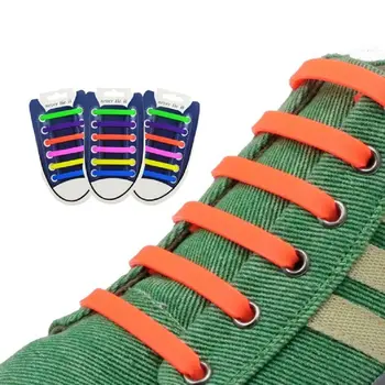 

12PCS/Lot 13 Colors Elastic Silicone Adult Shoelaces For Men Women Athletic Running No Tie Shoe Lace All Sneakers Fit Strap