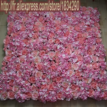 

10pcs/lot pink Artificial silk rose hydrangea flower wall wedding backdrop decoration flower runner wedding decoration TONGFENG