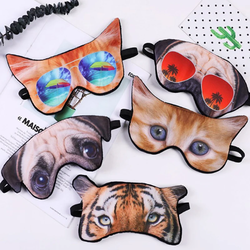 

Cute 3D Animal Printing Sleeping Eye Mask Blindfold Relax Sleep Travel Covers Fashion Eye-shade Sleeping Tools Eyepatch
