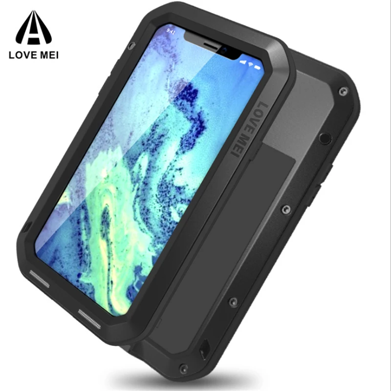 Металлический Чехол LOVE MEI для iPhone X алюминиевый армированный ударопрочный