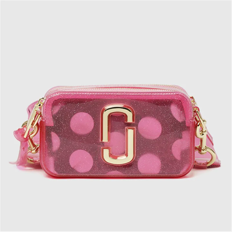 

7 Colors 2019 Messenger Bag PVC Wave Point Mini Camera Bag Famous Design Wide Shoulder Strap Crossbody Jelly Bag Bolsa Feminina