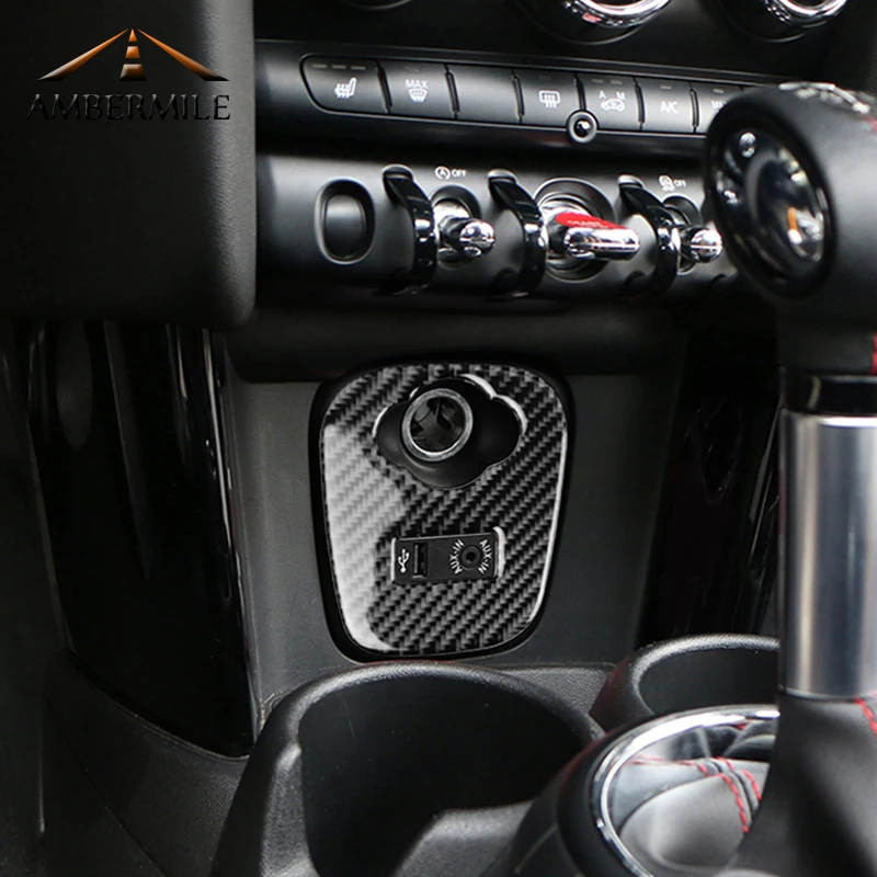 AMBERMILEfor Mini Cooper JCW F55 F56 аксессуары для салона автомобиля из углеродного волокна