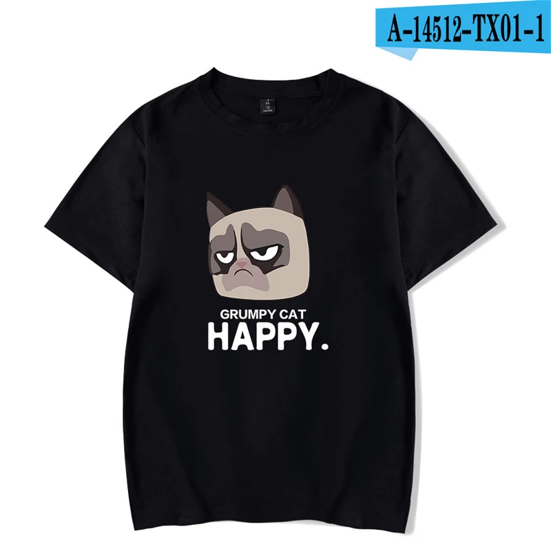 

Animal Tshirt Grumpy Cat Cotton Tops O-Neck Vintage Men Women Cartoon T-Shirt T Shirt Print Anime Clothes 3D Print Tshirt Summer