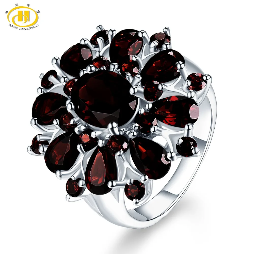 Hutang 7.54ct Black Rings Natural Gemstone 925 Silver
