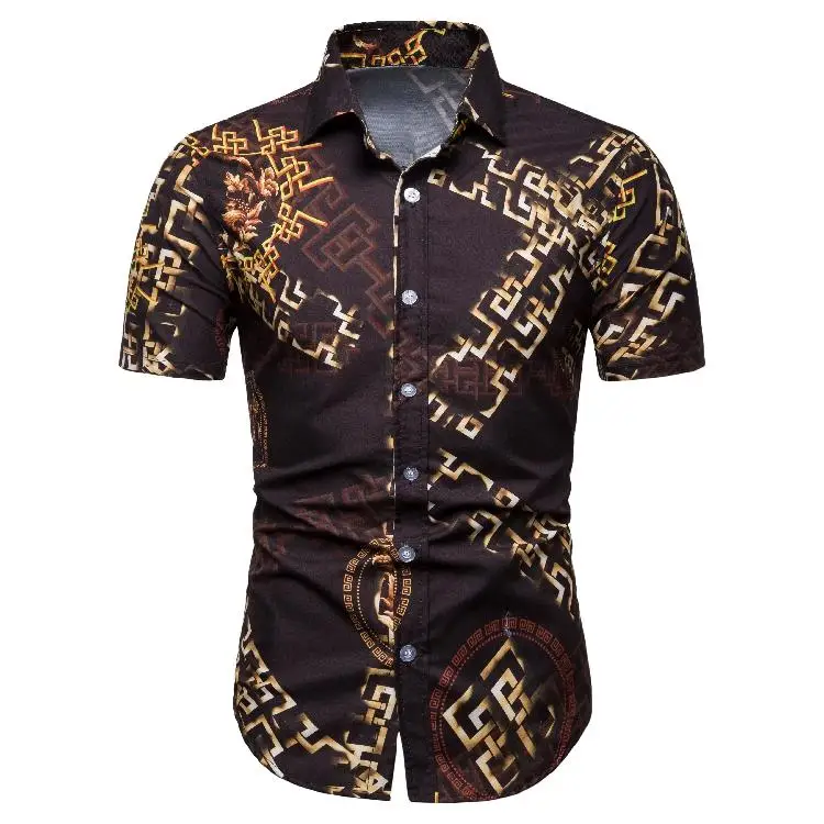 

Casual Blouse Men Slim fit Short sleeve Shirt Men Summer Loose Plaid Shirts Men's Clothing New