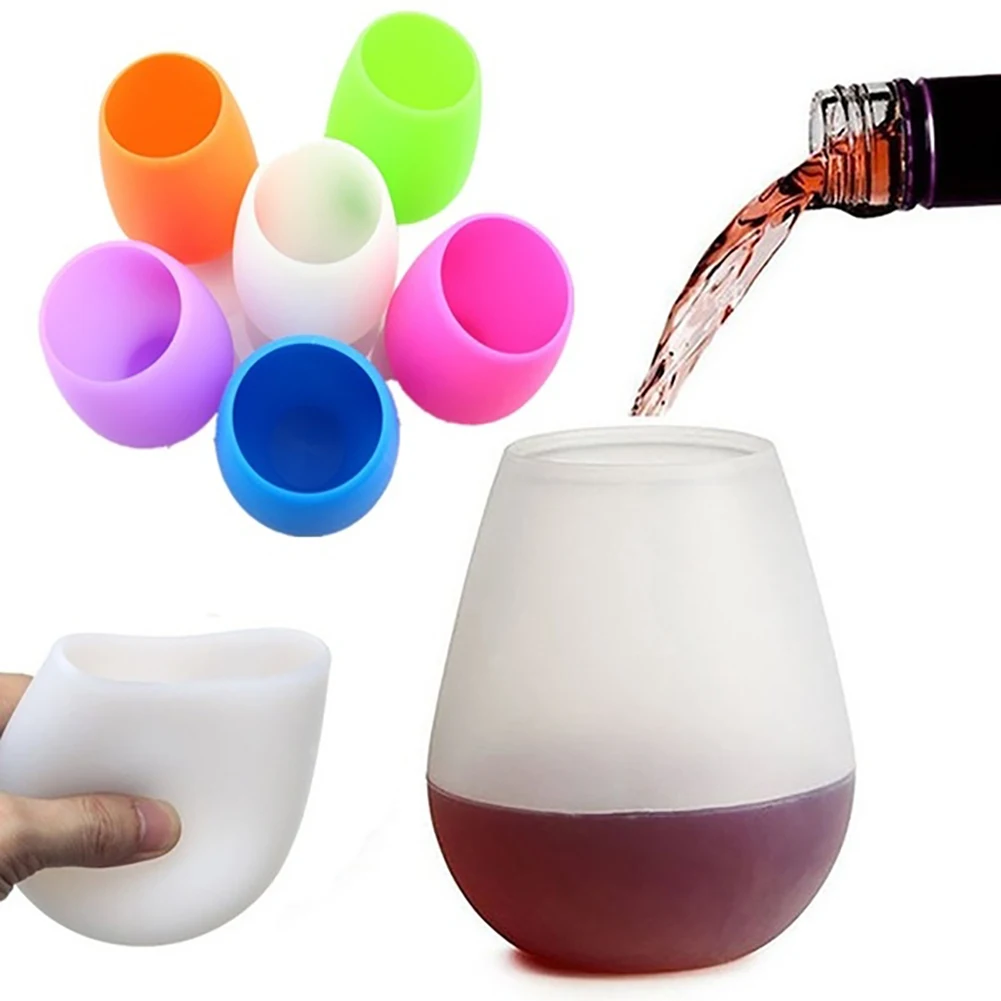 

400ml Silicone Wine Glass Foldable Unbreakable Stemless Beer Whiskey cup for Travel Picnic Camping Water Beer Tee Drinkware