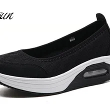 Женская обувь на платформе; сезон весна-лето; Женская Повседневная дышащая обувь из сетчатого материала; модные босоножки на платформе; женская обувь на каблуке