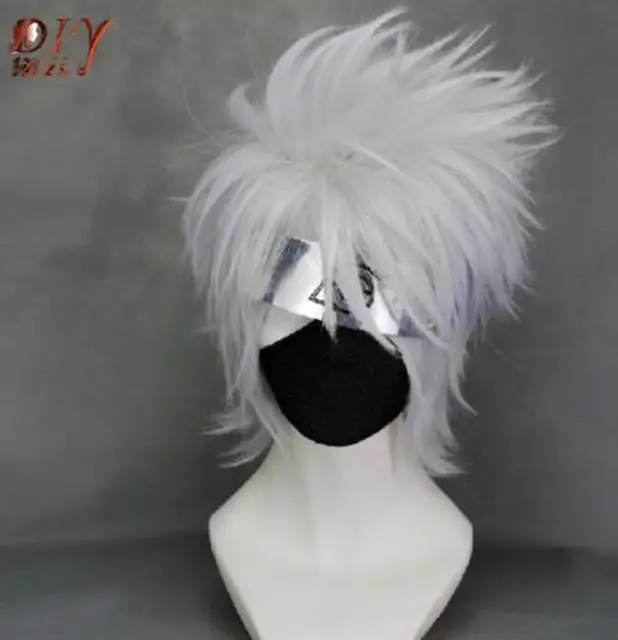 Bjc Short Layered Hatake Kakashi Fashion Anime Cosplay Wig Silver