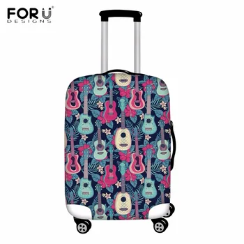 

FORUDESIGNS Fashion Woman Luggage Covers for 18 20 22 24 28 30 Inch Suitcase Funny Music Tropical Ukulele Print Dust Rain Cover