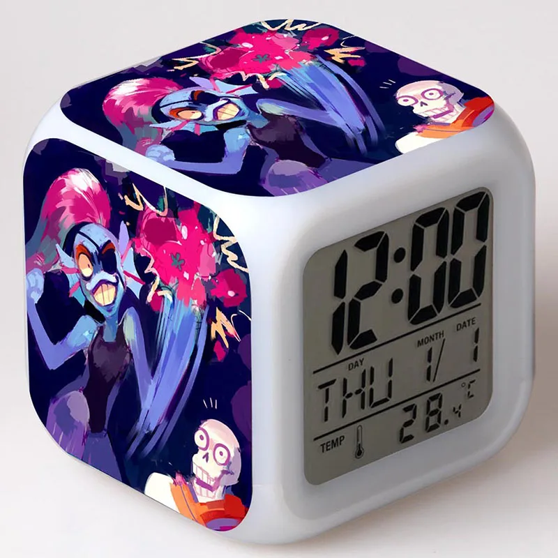 Светодиодный Будильник Undertale wekker reveil для украшения дома ночник светодиодный 7 цветов часы с подсветкой reloj pertador цифровой будильник - Цвет: B32