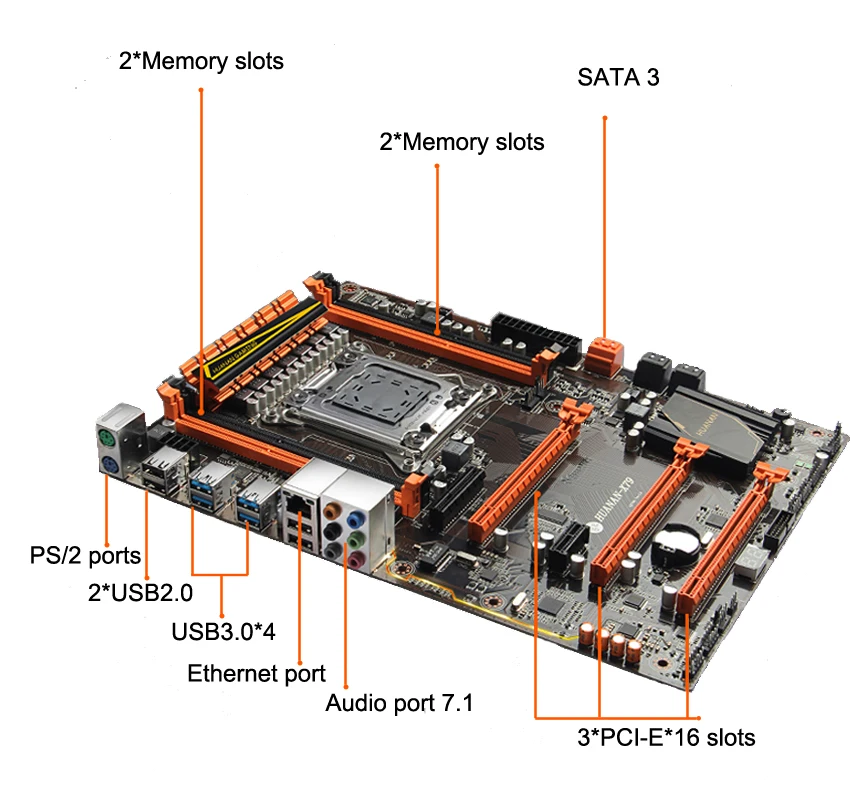 Сборка ПК HUANAN deluxe X79 LGA2011 игровая материнская плата набор Xeon E5 2680 C2 с кулером для процессора ram 32G(2*16G) DDR3 1333MHz RECC