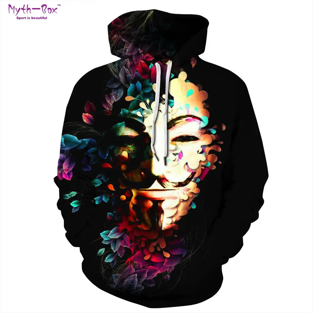 

Women/Men's Sweater Sports Sweatshirt Loose Hooded Hoodies V for Vendetta 3D Print Sportwear S-XXXL Hoody Autumn Winter Pullover
