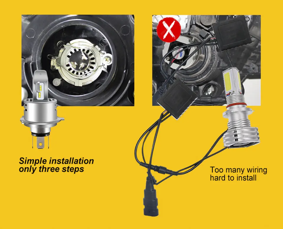 LED Car Lights H1 H4 H7 H11 9005 9006 Auto Headlamp Bulbs 12V 24V Cars Headlights 80W CREE LED Chips 6000K White Lamp (25)